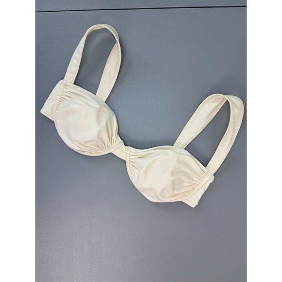 Strawberry‎ Milk Mob women's large ivory white underwire bikini swim top - Picture 1 of 6